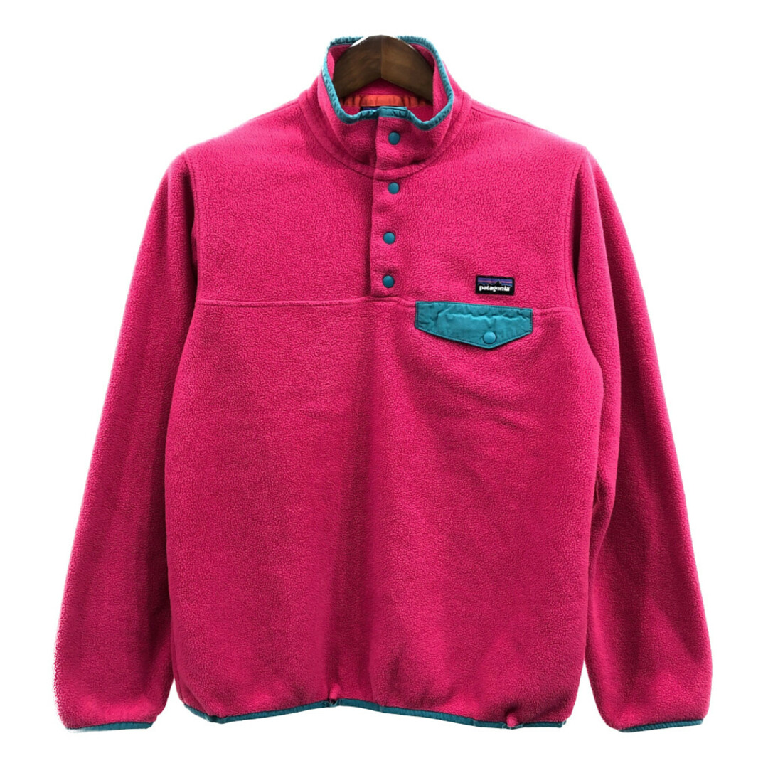 patagonia(パタゴニア)のpatagonia パタゴニア SYNCHILLA シンチラ スナップT フリースジャケット アウトドア ピンク (レディース M) 中古 古着 Q5923 レディースのジャケット/アウター(その他)の商品写真