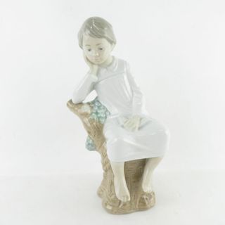 美品 LLADRO リヤドロ 4876 夜のお庭で フィギュリン 置物 インテリア 陶器人形 SO1130P (置物)