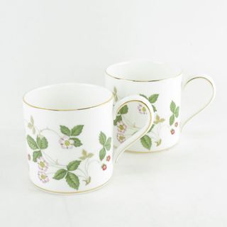 WEDGWOOD - 美品 WEDGWOOD ウェッジウッド ワイルドストロベリー マグカップ 2点 ペア コーヒー SO1133P 