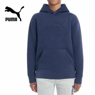 プーマ(PUMA)の新品 120 ★ PUMA プーマ 3Dロゴ パーカー 裏起毛 ネイビー 5-6(Tシャツ/カットソー)