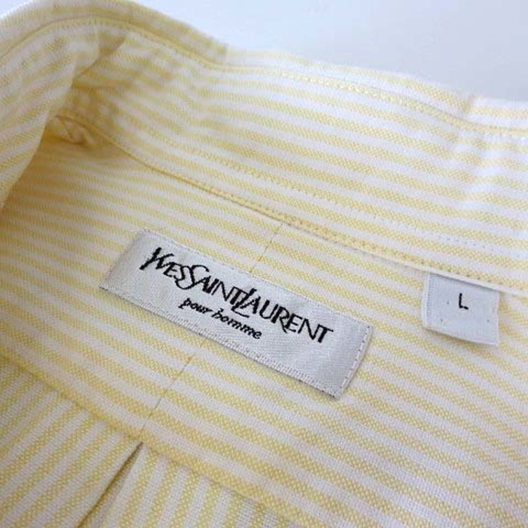 イヴサンローラン 90’S シャツ ストライプ ボタンダウン YSL 刺繍 L メンズのトップス(シャツ)の商品写真