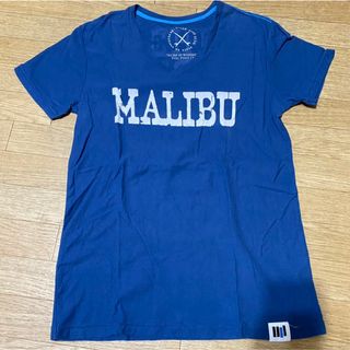 MALIBU メンズTシャツ 半袖Tシャツ VネックTシャツ 青 ブルー 夏(Tシャツ/カットソー(半袖/袖なし))