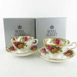 ロイヤルアルバート(ROYAL ALBERT)のROYAL ALBERT ロイヤルアルバート オールドカントリーローズ ティーカップ＆ソーサー 2客 ペア 金彩 紅茶 英国 SU6833T (グラス/カップ)