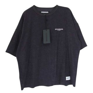 ネイバーフッド(NEIGHBORHOOD)のNEIGHBORHOOD ネイバーフッド カットソー 24SS 241FPNH-CSM07 PILE CREWNECK SS ロゴ刺繍 パイル地 ショートスリーブ クルーネック 半袖 カットソー ブラック系 M【美品】【中古】(シャツ)