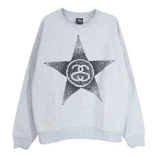 STUSSY ステューシー スウェット 1914887 STARS CREW グラフィック スター プリント クルーネック スウェット トレーナー グレー系 M【中古】