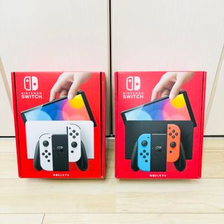 ニンテンドースイッチ(Nintendo Switch)の【未使用】2台　Nintendo Switch スイッチ　本体　ホワイト　ネオン(家庭用ゲーム機本体)