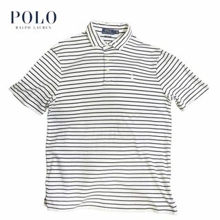 ポロラルフローレン(POLO RALPH LAUREN)の訳有り特価 POLO RALPH LAUREN ボーダーポロシャツ 白x紺 M(ポロシャツ)