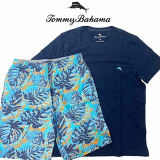 コストコ(コストコ)の新品 L ★ TOMMY BAHAMA メンズ パジャマ 上下セット 半袖 紺(その他)