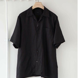 コモリ(COMOLI)のcomoli 23ss ウールシルクオープンカラーシャツ　チャコール　3(シャツ)