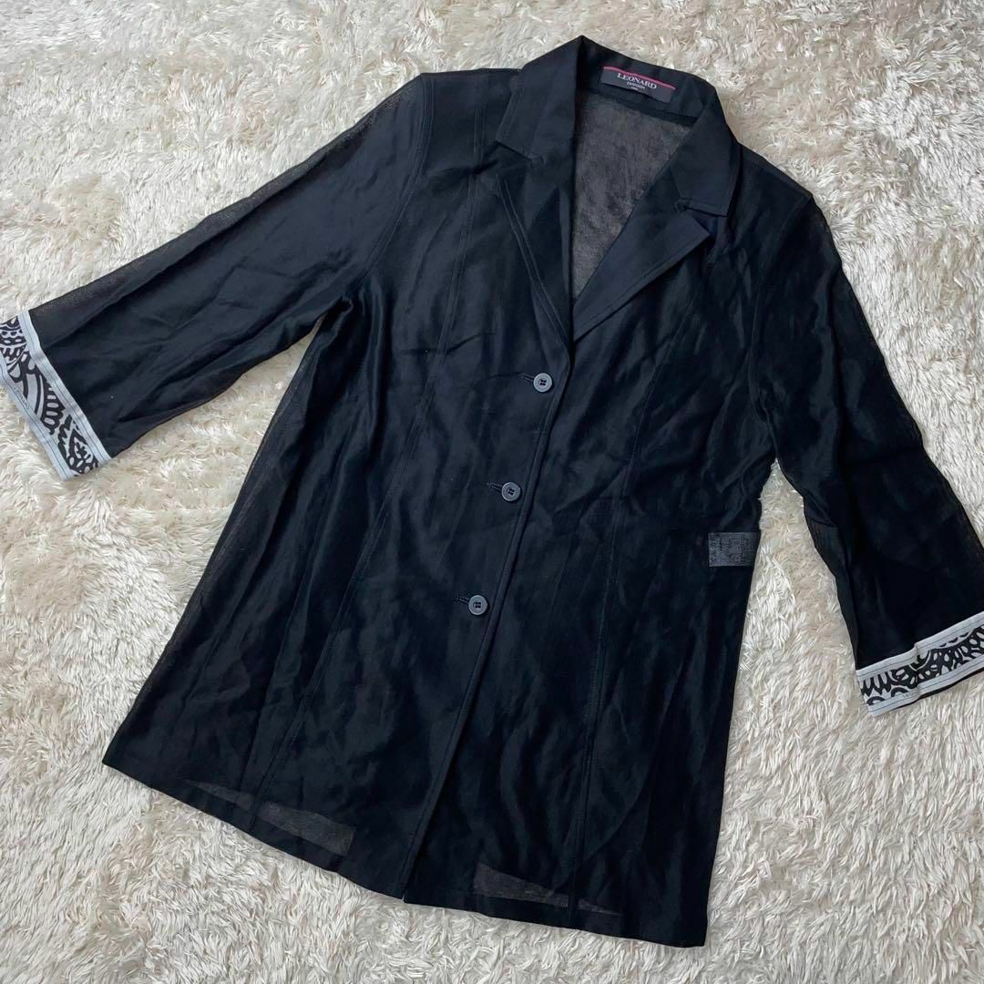 LEONARD(レオナール)のレオナールファッション　透け感　ジャケット　カーディガン　花柄 レディースのジャケット/アウター(その他)の商品写真