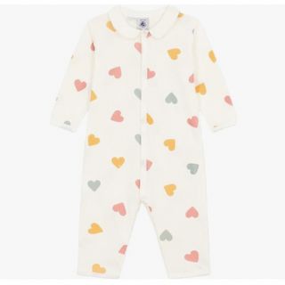 プチバトー(PETIT BATEAU)のプチバトー　ハート柄　ベビー　ロンパース　3m  60cm(ロンパース)