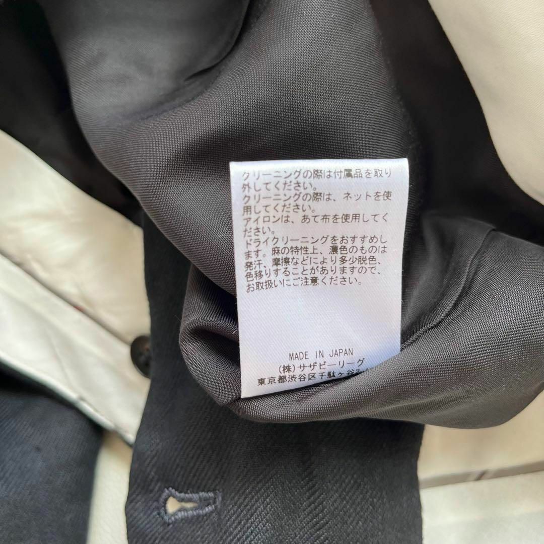 ebure(エブール)の美品　エブール　リネン　ショートパンツ　金ボタン　ロゴ　ベルト　36 黒 レディースのパンツ(ショートパンツ)の商品写真