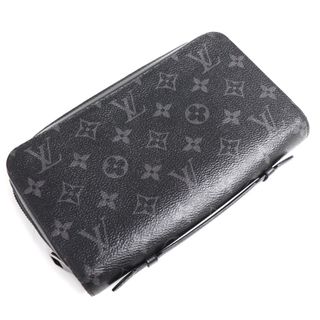 ルイヴィトン(LOUIS VUITTON)のLOUIS VUITTON ルイ・ヴィトン ジッピーXL 長財布 ラウンドファスナー モノグラム・エクリプス ブラック M61698 CA4109 メンズ【中古】(長財布)