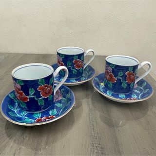 アリタヤキ(有田焼)の有田焼　華山萬右衞門　牡丹の花　コーヒーカップ(グラス/カップ)