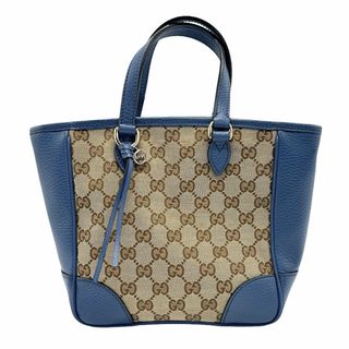 グッチ(Gucci)のグッチ GUCCI ハンドバッグ ショルダーバッグ GGキャンバス ブルー×ブラウン レディース 449241 送料無料【中古】 z1052(ハンドバッグ)