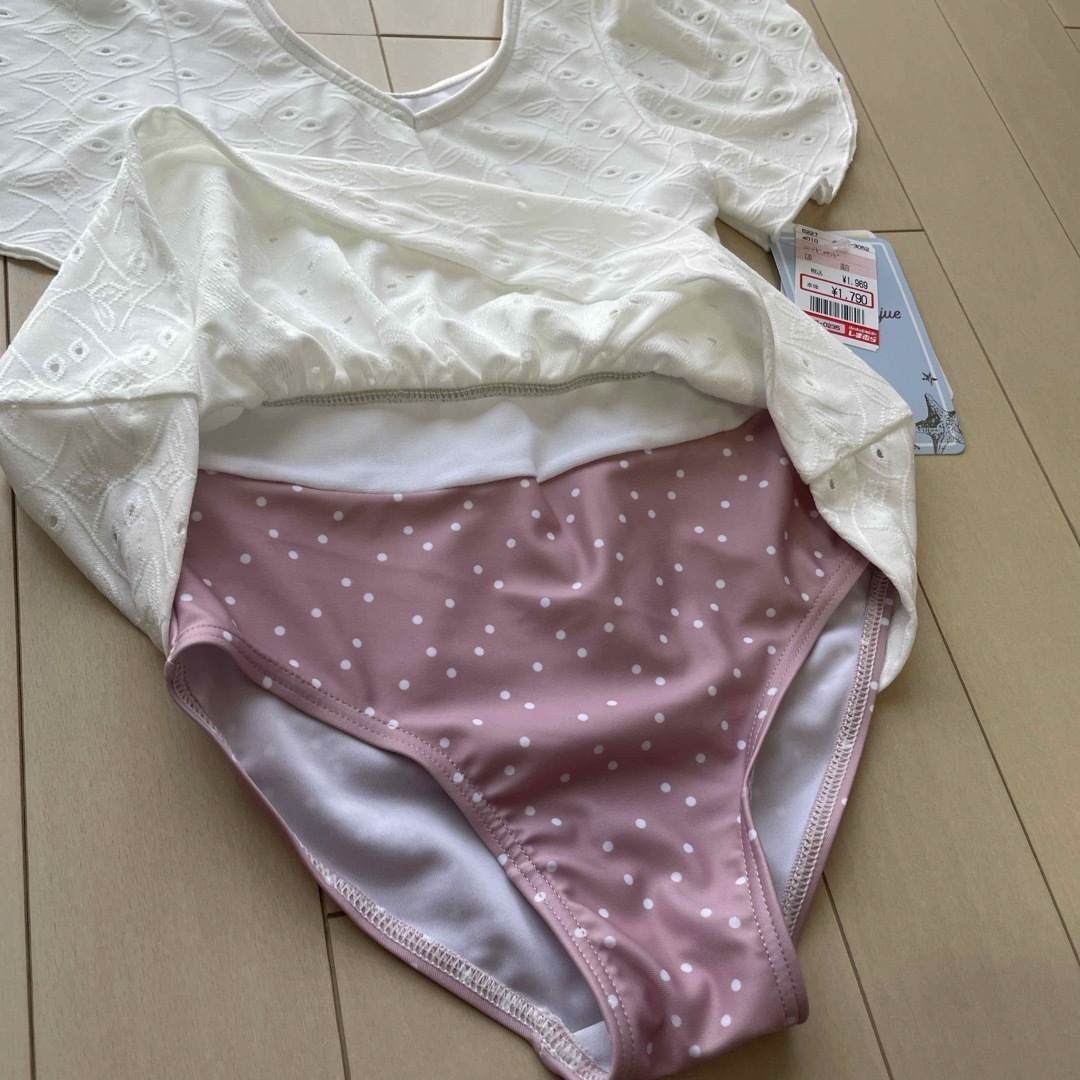 しまむら(シマムラ)の女の子　水着　オールインワン　ピンク　120 キッズ/ベビー/マタニティのキッズ服女の子用(90cm~)(水着)の商品写真