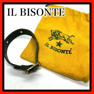 IL BISONTE - イルビゾンテ ネイビー 革 ブレスレット バングル スター メンズアクセサリー