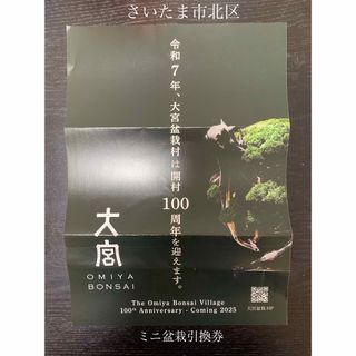 さいたま市ミニ盆栽贈呈事業　ミニ盆栽引換券　埼玉県さいたま市北区　大宮盆栽(その他)