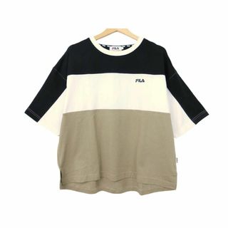 フィラ(FILA)の未使用 FILA ☆ビッグシルエット☆ ロゴ刺繍バイカラー半袖Tシャツ Lサイズ(Tシャツ/カットソー(半袖/袖なし))