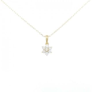 K18YG フラワー ダイヤモンド ネックレス 0.27CT(ネックレス)