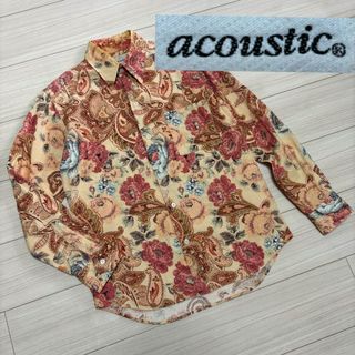 良品■acoustic アコースティック■花柄 フラワー ラメ ジャガードシャツ(シャツ)