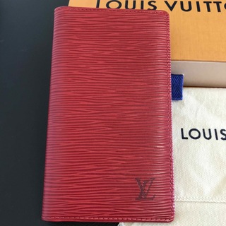 ルイヴィトン(LOUIS VUITTON)のルイヴィトン❣️箱付き　エピ　アジェンダポッシュ　手帳カバー　赤　保存袋　レッド(その他)