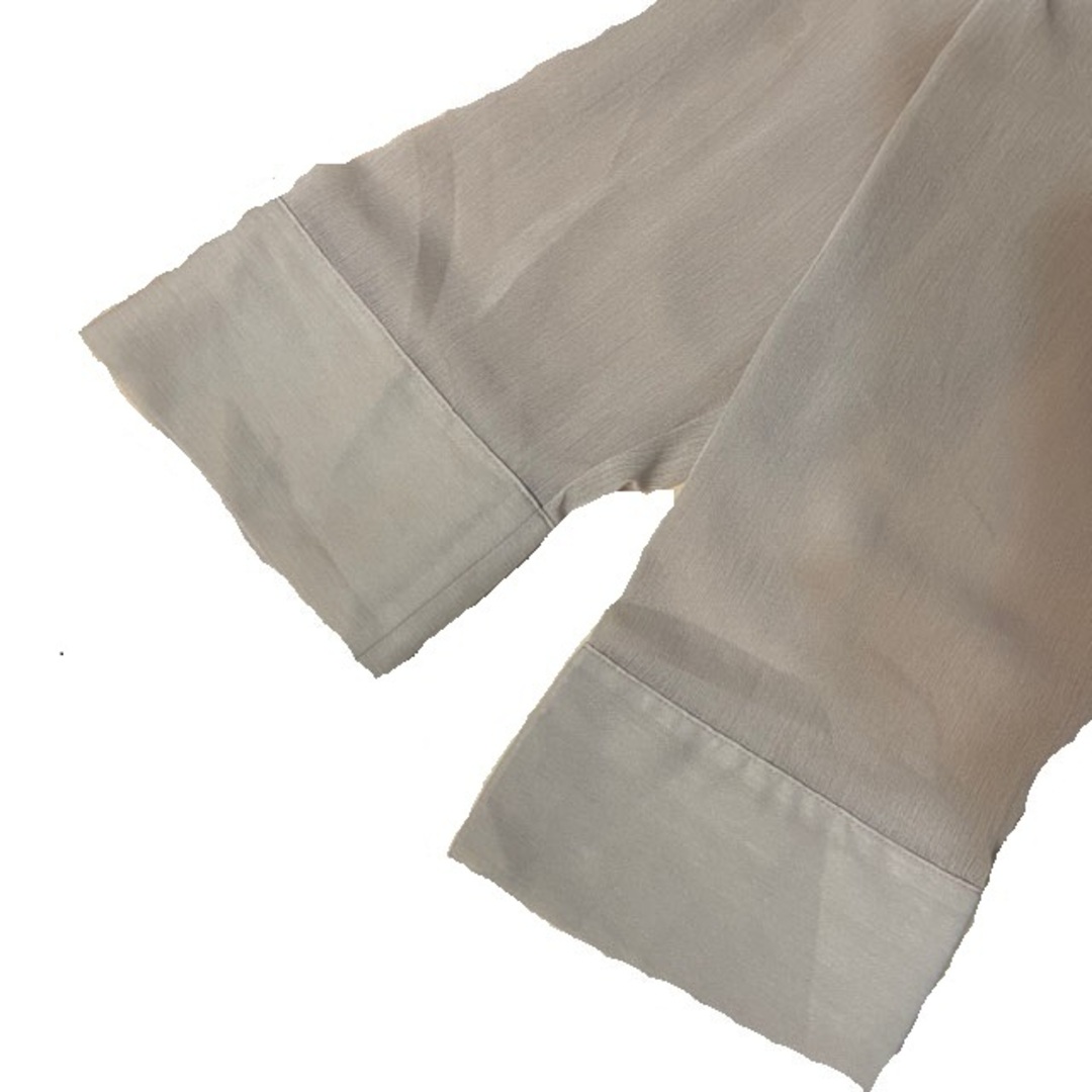 GU(ジーユー)のジーユー GU シャツ ブラウス シアー バンドカラー 長袖 XS ベージュ レディースのトップス(シャツ/ブラウス(長袖/七分))の商品写真