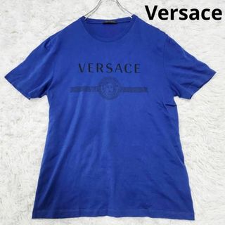 VERSACE - 【美品・現行】ヴェルサーチェ Tシャツ XL メデューサ デカロゴ 青 男女兼用