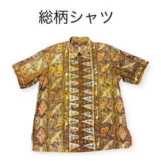 古着　民族柄シャツ　ビッグサイズ　個性的　大きいサイズ(シャツ)