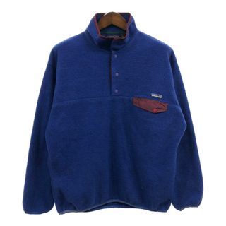 パタゴニア(patagonia)の90年代 patagonia パタゴニア SYNCHILLA シンチラ スナップT フリースジャケット アウトドア ブルー (メンズ L) 中古 古着 Q5933(その他)