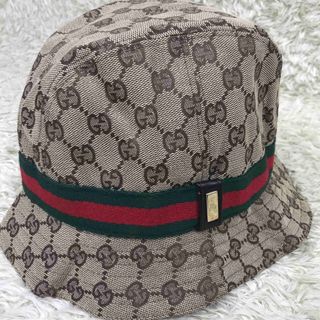 グッチ(Gucci)のグッチ❣️シェリーライン　バケットハット　GG 帽子　サイズM(ハット)