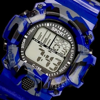 新品 SPROTWATCH デジタルウォッチ メンズ腕時計 ブルーカモフラージュ(腕時計(デジタル))