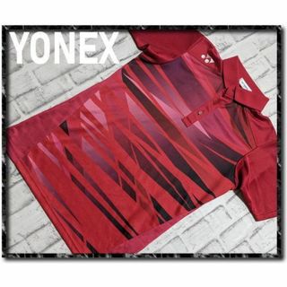 ヨネックス(YONEX)のヨネックス　刺繍入り半袖ポロシャツ　赤(ウェア)