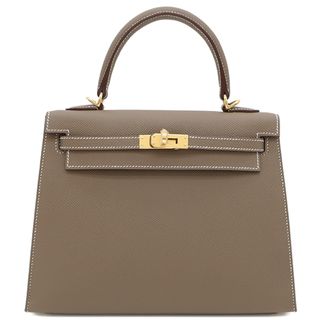 エルメス(Hermes)のエルメス HERMES 2WAYバッグ ケリー25 外縫い ヴォーエプソン エトゥープ ゴールド金具 新品 未使用 グレージュ ショルダー  B刻印（2023年製） 【箱】【中古】(ショルダーバッグ)