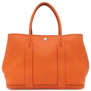 Hermes - エルメス HERMES トートバッグ ガーデンパーティPM ネゴンダ フーオレンジ シルバー金具 □O刻印【中古】