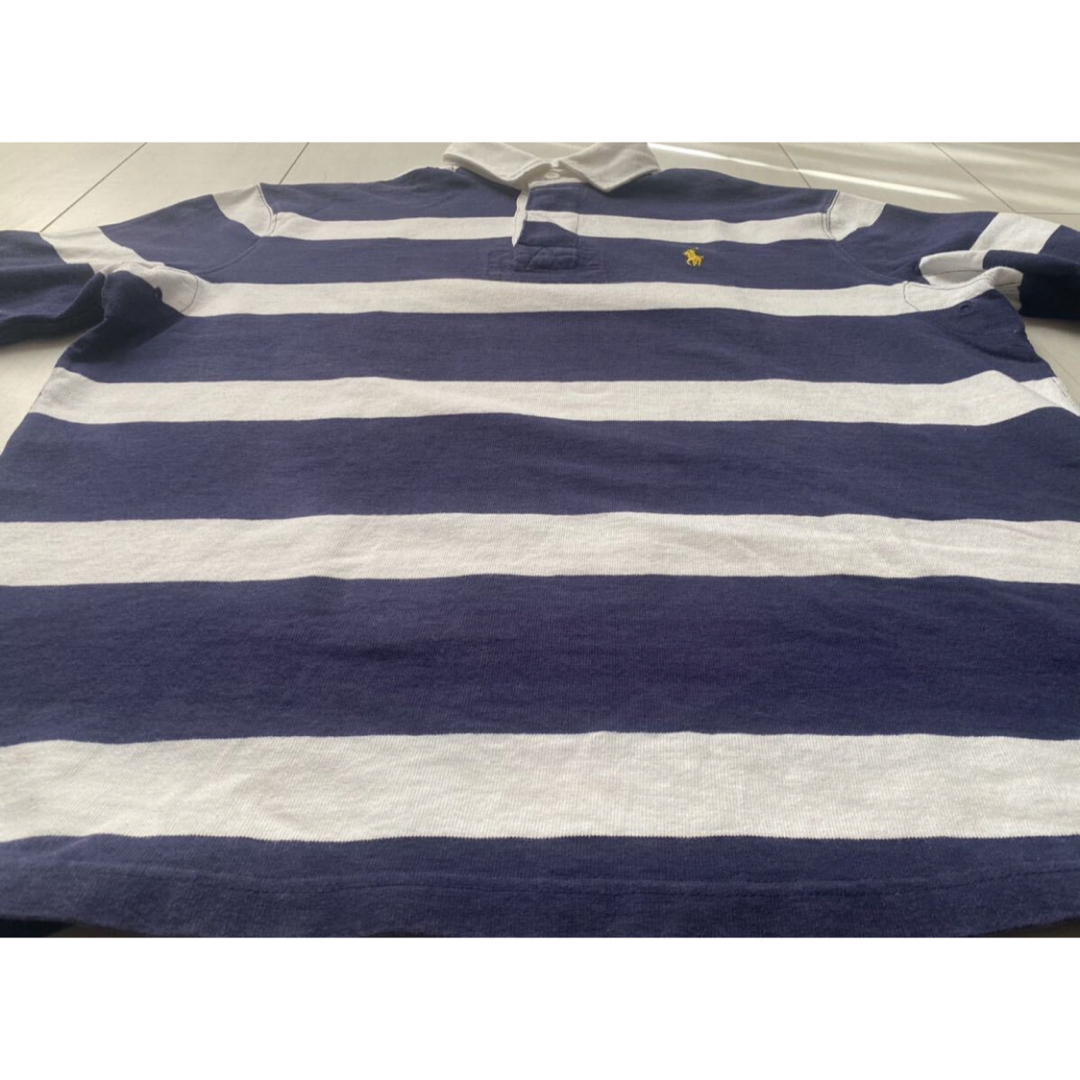 POLO RALPH LAUREN(ポロラルフローレン)の美品 POLO ラルフローレン ボーダー ラガー navy 紺 白 M 常田大希 メンズのトップス(ジャージ)の商品写真