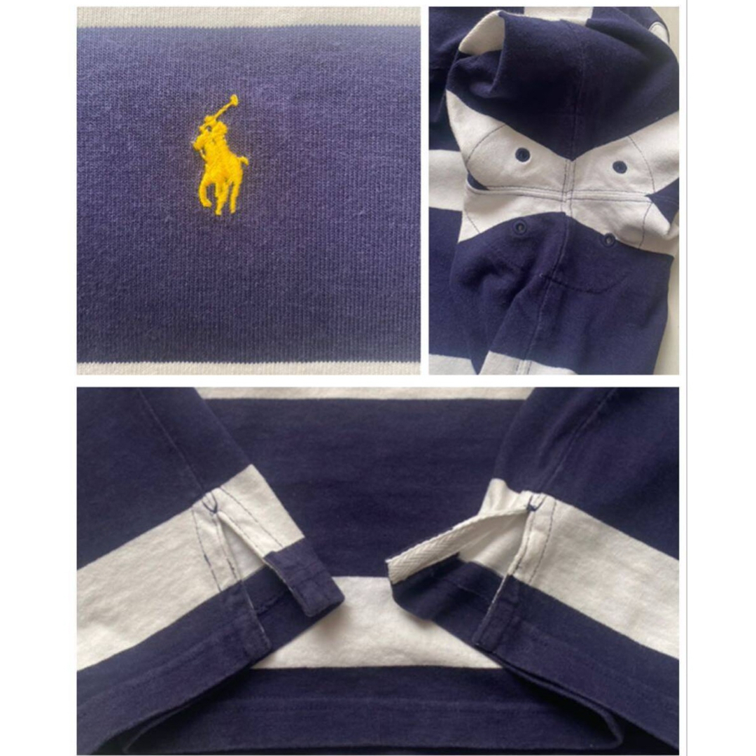 POLO RALPH LAUREN(ポロラルフローレン)の美品 POLO ラルフローレン ボーダー ラガー navy 紺 白 M 常田大希 メンズのトップス(ジャージ)の商品写真