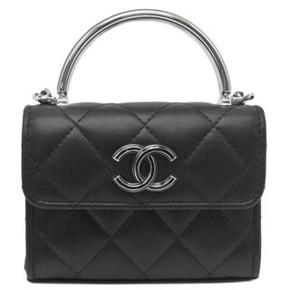 シャネル(CHANEL)のシャネル CHANEL ショルダーバッグ スモール チェーンクラッチ ラムスキン ブラック シルバー金具 黒 ミニバッグ チェーンショルダー  TK****** 【保存袋】【中古】(ショルダーバッグ)