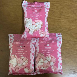 ミニハートマシュマロ ピンク＆ホワイト バニラ味・3袋(菓子/デザート)