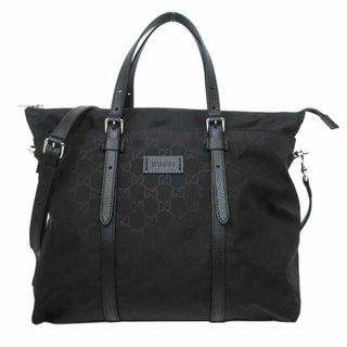 Gucci - 【新品】グッチ アウトレット GUCCI トートバッグ 510332 / 387067 ナイロン 2WAY ハンドバッグ GG柄 インターロッキング　ブラック