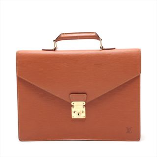 ルイヴィトン(LOUIS VUITTON)の美品 ルイヴィトン エピ セルヴィエット アンバサダー ジパングゴールド M54418 レザー ビジネス バッグ 書類鞄 A4 メンズ EEM AB21-9(ビジネスバッグ)