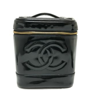 シャネル(CHANEL)のシャネル CHANEL CCココマーク 化粧ポーチ A01998 縦型 バニティバッグ ハンドバッグ エナメル ブラック(ハンドバッグ)