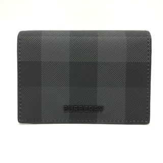 バーバリー(BURBERRY)のバーバリー BURBERRY チェック 2つ折り カードケース レザー ブラック 未使用(名刺入れ/定期入れ)