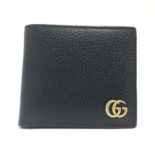 グッチ(Gucci)のグッチ GUCCI GG 428725 財布 2つ折り財布 レザー ブラック 美品(折り財布)