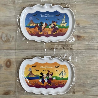 ディズニー(Disney)の東京ディズニーリゾート　ハロウィン　カボチャ型メラミンプレート2枚セット　日本製(食器)