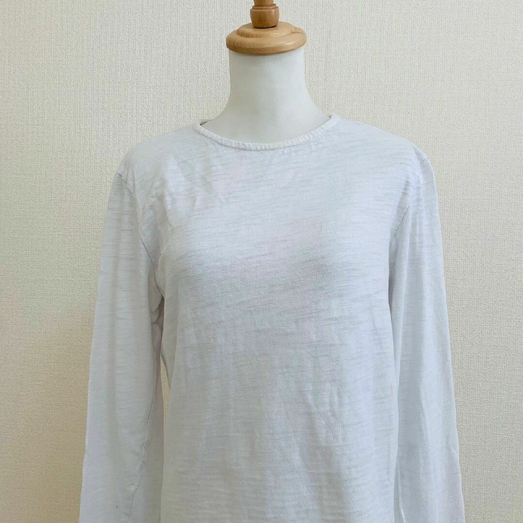 BLUE WORK(ブルーワーク)のブルーワーク S 長袖Tシャツ カジュアル シンプル ライトグレー ホワイト メンズのトップス(Tシャツ/カットソー(七分/長袖))の商品写真