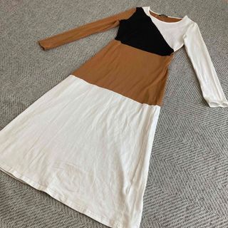 シーイン(SHEIN)のSHEIN バイカラー タイトワンピース(ロングワンピース/マキシワンピース)