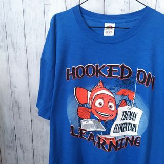 FRUIT OF THE LOOM - フルーツオブザルーム US 古着 Tシャツ 2XL ブルー ニモ ディズニー