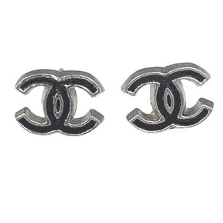 シャネル(CHANEL)のCHANEL シャネル ピアス ココマーク ブラック シルバー 04P 中古 tdc-001015-4c(ピアス)