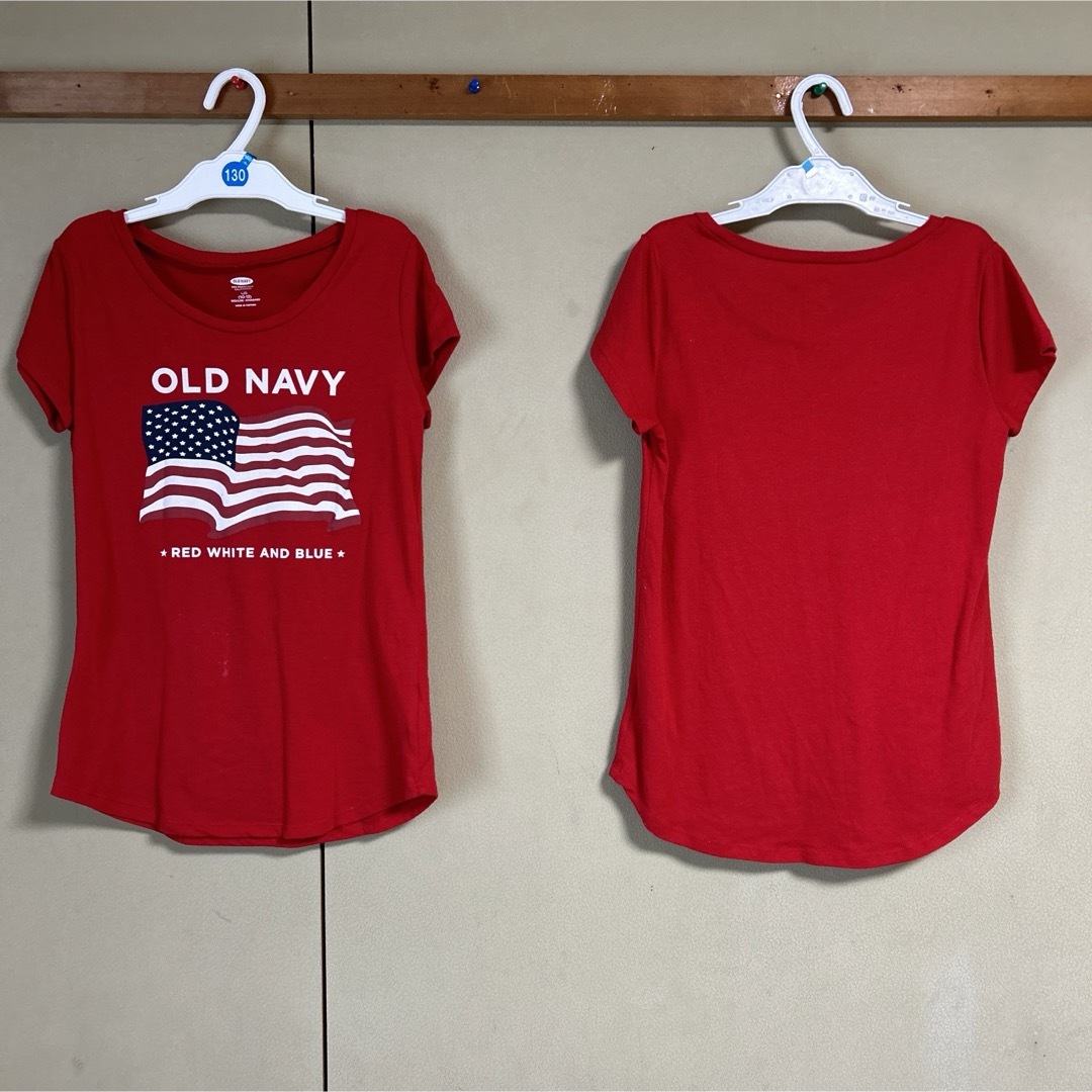 Old Navy(オールドネイビー)の双子　女の子　10-12 (140) OLD NAVY  半袖　Tシャツ  2枚 キッズ/ベビー/マタニティのキッズ服女の子用(90cm~)(Tシャツ/カットソー)の商品写真